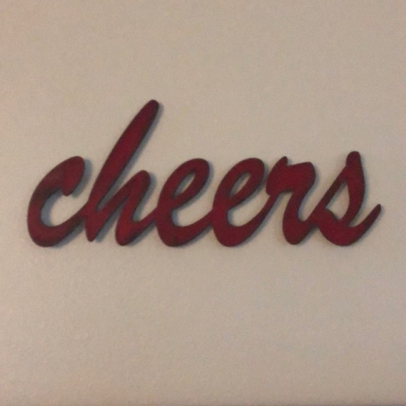 Cheers steel sign in rustic apple red - Picture 3 of 7